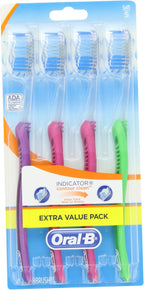 Oral-B Indicator Contour Clean Soft Toothbrush, 4 Count