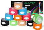 K Tape 12 Roll Pack Athletic Tape - Waterproof Precut Kinesiology Tape (10" Strips) for Knees Shoulders Ankles Elbows, Latex Free Breathable kinesiotape for Sports & Recovery (Mixed Colors)