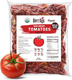 Sun-Dried Tomatoes, 2 LBS, USDA Organic, Berrilys, No Sulfur, No Preservatives, Seasalt is used as natural preservative, Raw, Non-GMO, Great Ingredient for Baking and Cooking