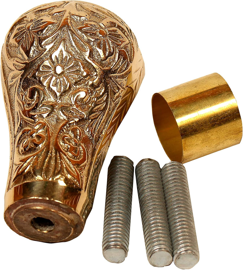Brass Knob Handle - Handmade in Golden Finish - Unique Gentleman Decorative Walking Sticks and Canes for Men/Women/Seniors, Gold