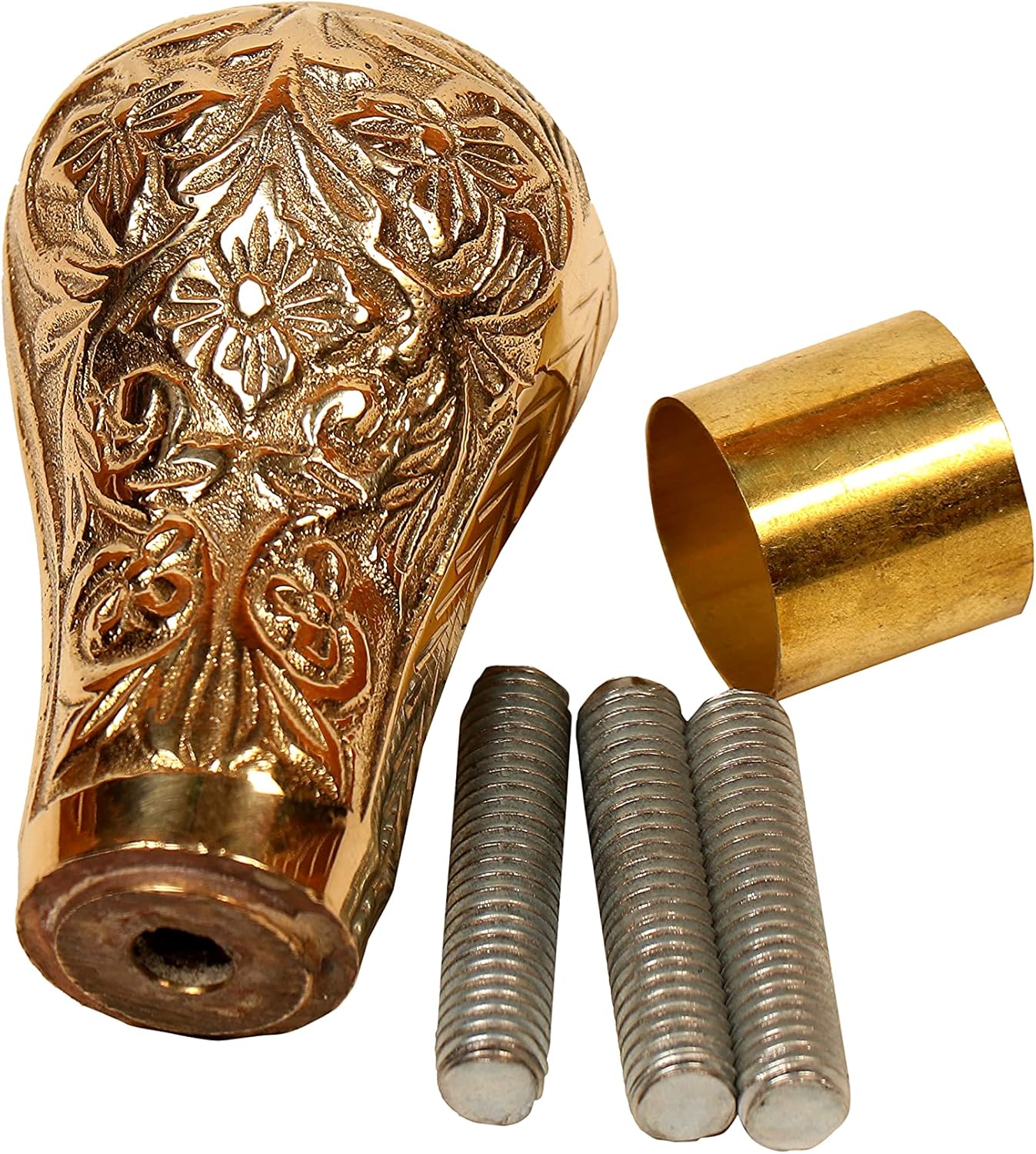 Brass Knob Handle - Handmade in Golden Finish - Unique Gentleman Decorative Walking Sticks and Canes for Men/Women/Seniors, Gold
