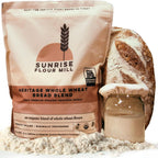 Sunrise Flour Mill Heritage Whole Wheat Bread Blend - 5 lb | USDA Organic All Purpose Flour Unbleached - Non-GMO, Kosher, Grown Without Glyphosate, Ancient Grains, Bread Flour Organic.