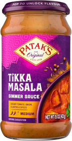 Patak's Tikka Masala Simmer Sauce, Medium-Spiced Curry with Yogurt, Tomatoes & Spices, Gluten-Free & Vegetarian Indian, Perfect for Quick & Easy Chicken, 15 oz Jar, 3-Pack