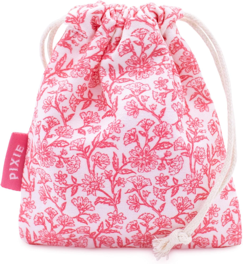 Pixie Menstrual Cup Storage Bag Case - 100% Organic Cotton Reusable Holder for Period Cups, Discs, and Kegel Balls - Store After Using Sterilizer or Wash - Container to Keep Menstrual Cup Cleaner