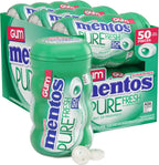 Mentos Pure Fresh Sugar Free Gum, Spearmint, 50 Piece Bottle, Pack of 6