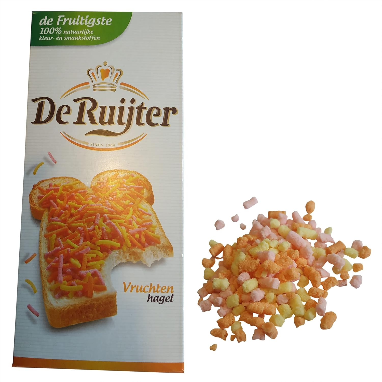 De Ruijter Fruit Sprinkles (Vruchten Hagel), 400 Gr (14.1 Oz), 1 Box