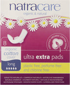 Natracare Ultra Extra Pads w/wings - Long - 8 Count (3pack)