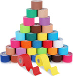 Timgle 30 Rolls Kinesiology Tape Bulk 2 in x 16 ft Waterproof Uncut Kinetic Athletic Tape Elastic Sports Tapes for Knee, Shoulder, Muscle Support & Exercise Recovery, 30 Colors (total Length 480 Ft)