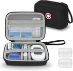Diabetic Supplies Travel Case, Carrying Case Organizer for Diabetes Testing Kit, Blood Glucose Monitor Kit with Meter, Blood Sugar Test Strips, Lancets, Lancing Device(Case Only) (Gray Interior)