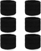 Couver Youth Athletic Sweat Wristbands (3 Pairs) - 2.5" Thick Cotton Terry Cloth Wrist Sweatbands Absorbent Sports Wristbands for Basketball, Tennis, Soccer