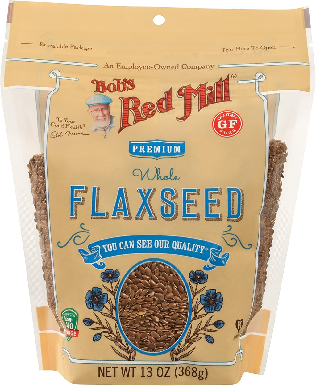 Bob's Red Mill Brown Flaxseeds, 13oz (Pack of 1) - Non GMO, Gluten Free, Vegan, Paleo Friendly, Raw, Sproutable, Kosher