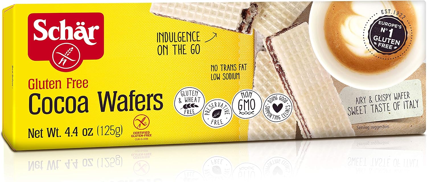 Schär Gluten Free Cocoa Wafers, 4.4 oz., 6-Pack