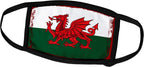 3dRose Face Mask Medium, Y Ddraig Goch Grunge Welsh Flag