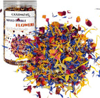 Premium Gourmet Edible Flower Trio - 100% Natural Dried Rose, Cornflower & Calendula Petals Mix | Culinary Grade for Cocktails, Baking, Desserts & Cake Decor | Gluten-Free | 1.05oz/30g Jar