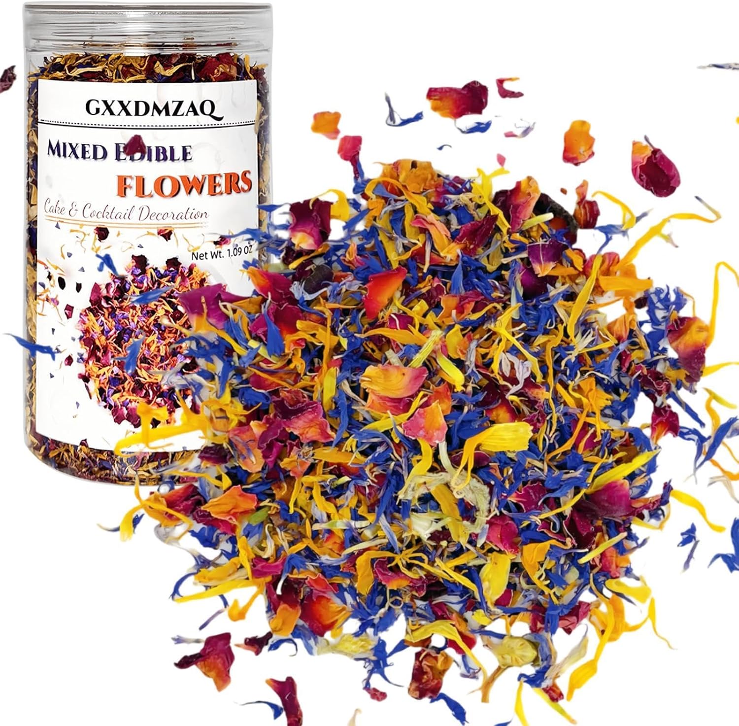 Premium Gourmet Edible Flower Trio - 100% Natural Dried Rose, Cornflower & Calendula Petals Mix | Culinary Grade for Cocktails, Baking, Desserts & Cake Decor | Gluten-Free | 1.05oz/30g Jar