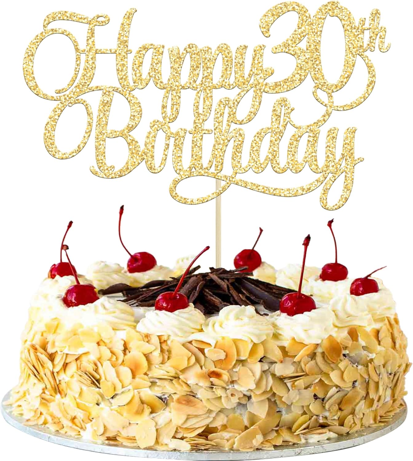 1 Pack Happy 30th Birthday Cake Topper Gold Glitter Number 30 Thirty Years Old Birthday Cake Pick Decoration For 30th Birthday Celebrating Anniversary Party Supplies