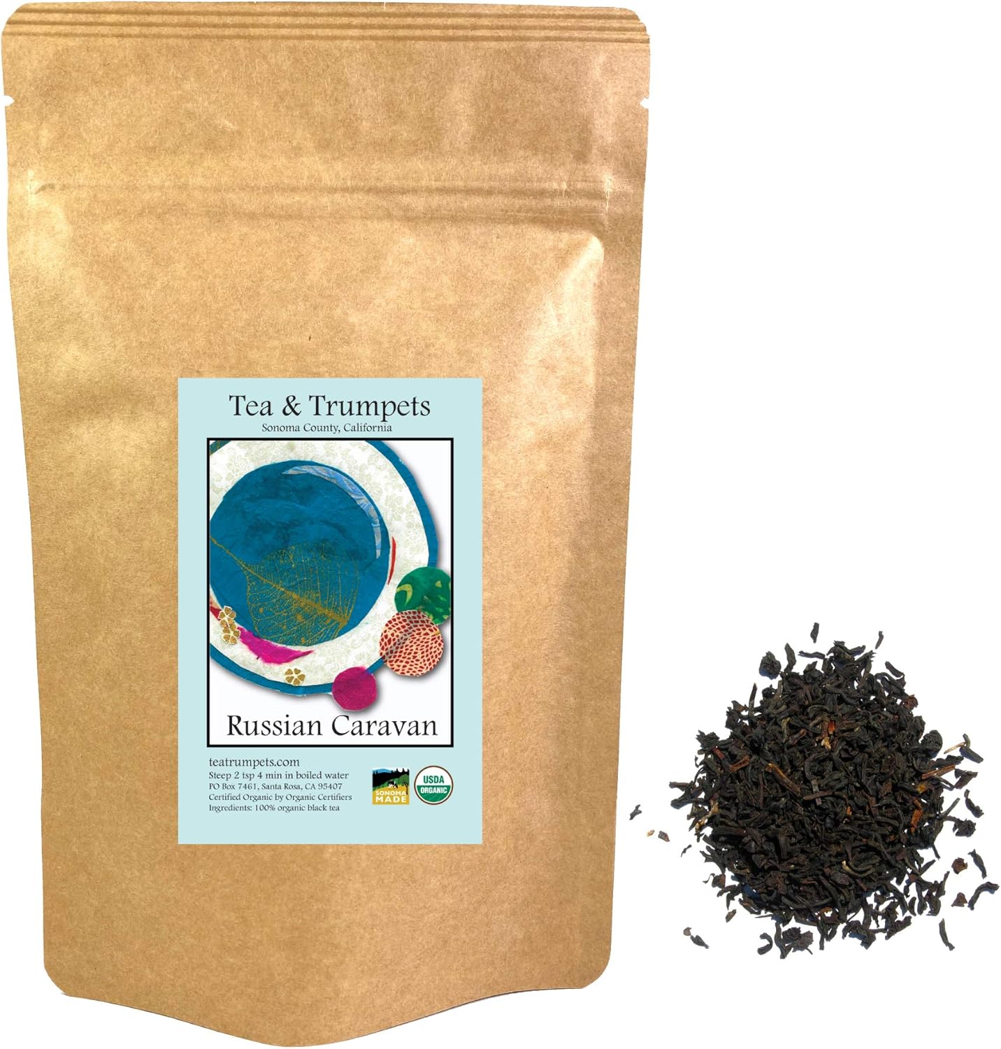 USDA Organic Russian Caravan Loose Leaf Black Tea 8 oz