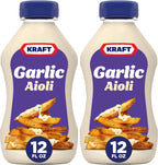 Kraft Mayo Garlic Aioli Bottle,12 oz (Pack of 2)