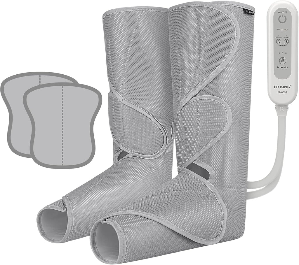 FIT KING Air Compression Leg Massager, Pneumatic Compression Boots for Circulation & Pain Relief, Swelling, Edema, RLS - Foot and Calf Massager Gift for Mom Wife