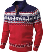 JMIERR Men's Cable Knit Pullover Sweater Casual Long Sleeve Stand Collar Button Knitted Sweaters