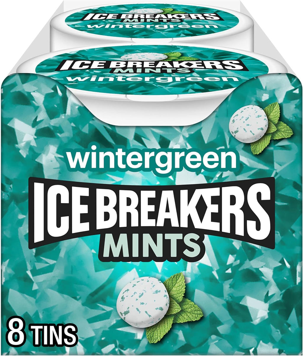 ICE BREAKERS Wintergreen Sugar Free Mints Tins, 1.5 oz (8 Count)