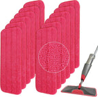 Replacement Microfiber Mop Pad for Rubbermaid Reveal Spray Mop - 12 Pack Wet & Dry Floor Cleaning Refills Reusable Fit for Any Microfiber Reveal Flat Mop 16.5"