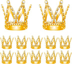MEMOVAN Crown Cake Topper 12pcs Mini Gold Crown Tiny Crown Tiara Cake Ornaments Mini Baby Crown Cake Cupcake Decoration for Wedding Birthday Baby Shower Queen Princess Cake Photo Party