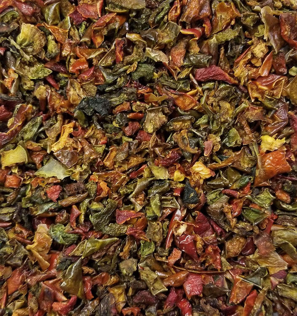 Red & Green BELL Peppers 2 Pounds Bulk Bag-Heat Sealed to Maintain Freshness-Crushed & Dried Spice Seasoning