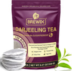 BREWIX, Darjeeling Black Tea Bags From Himalayas (120 Round Tea Bag) | Caffeinated | Breakfast Tea