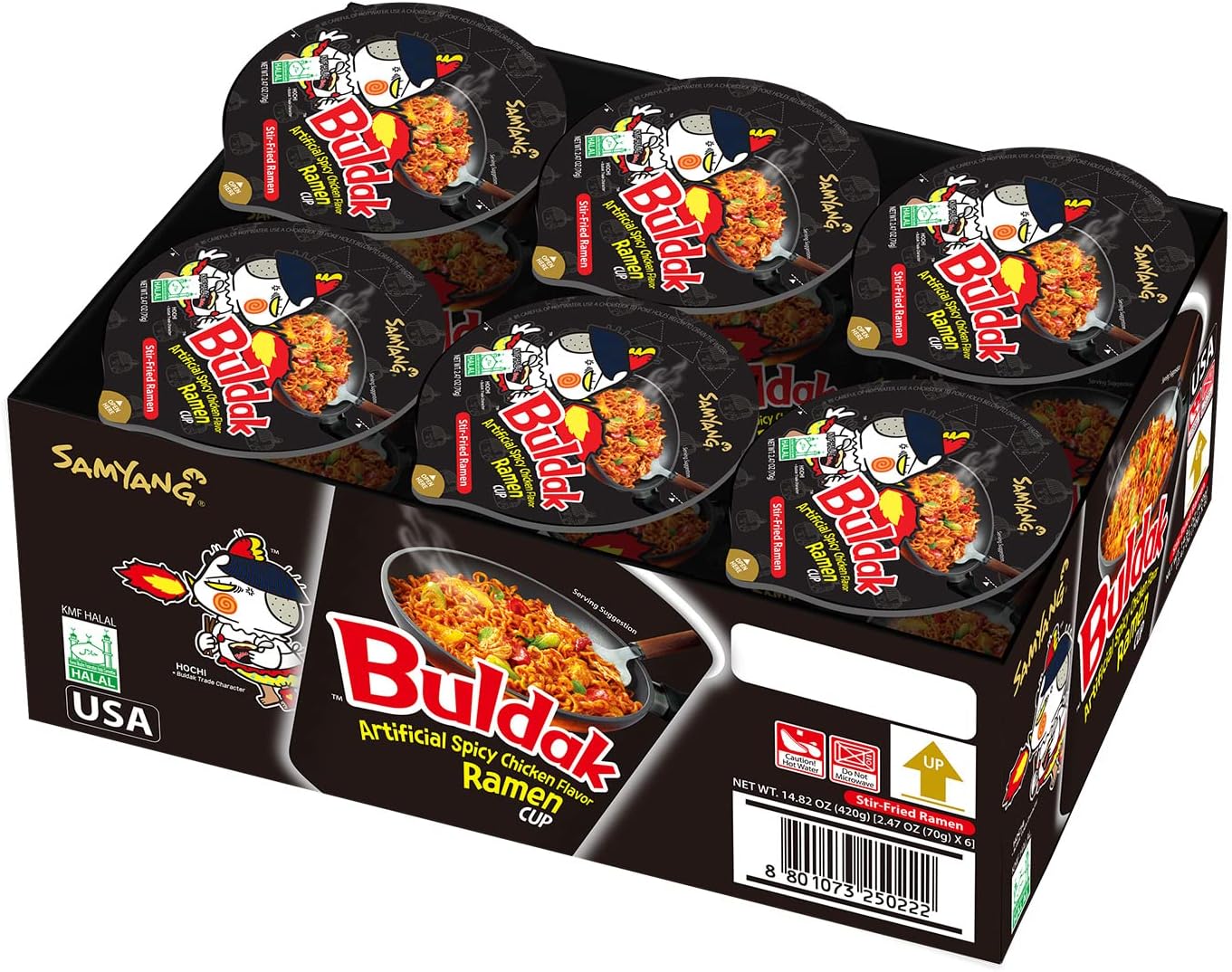 Samyang Buldak Spicy Hot Chicken Stir-Fried Cup Noodles (Pack of 6)