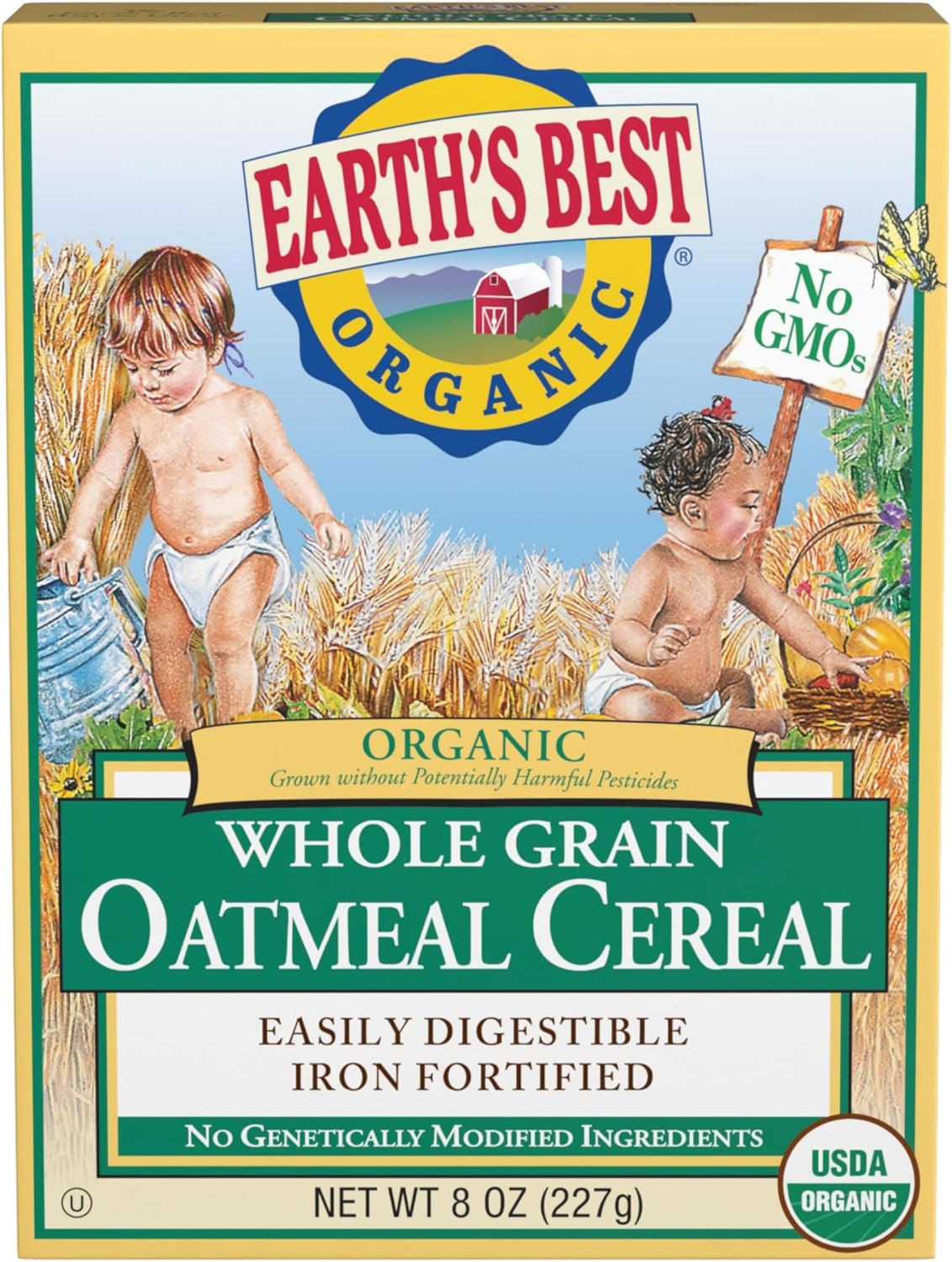Earth's Best Organic Whole Grain Oatmeal Cereal, 8 Ounce