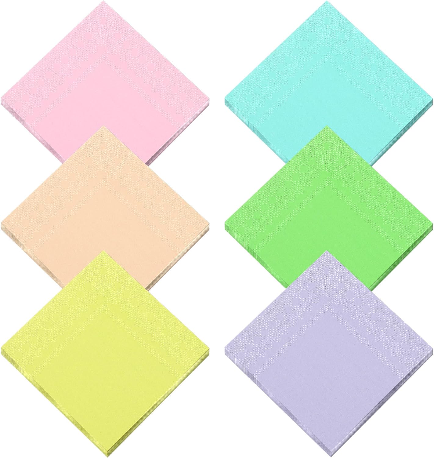 Resinta 120 Pieces Cocktail Napkin Pastel Rainbow Paper Napkins Beverage Luncheon Paper Napkins 2 Ply for Party Favors, 6 Colors
