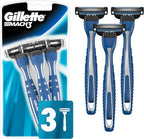 Gillette Mach3 Men's Disposable Razors, 3 Count