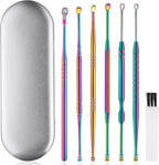 Ear Cleaning Kit,Safe Ear Wax Removal Tool,Earwax Removal Kit,Easy to Use,Painless Ear Pick,with Storage Box and Cleaning Brush (Titanium)
