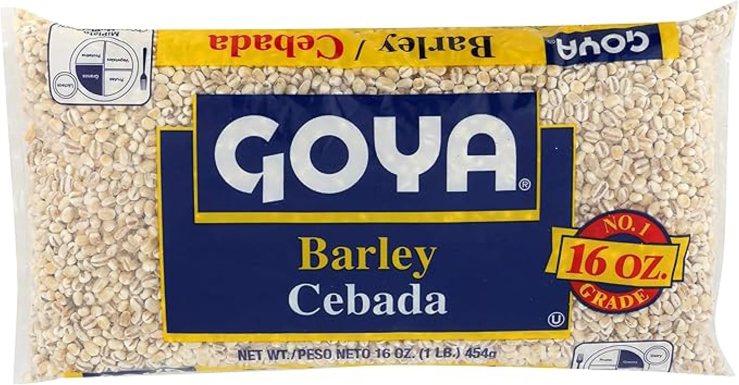 Dry Barley Grain by Goya, Pearl Barley, Pantry Staples, Cebada, Barley for Cooking, Cereal, and Soup, High in Fiber, Nutritious and Versatile, 16oz. Bag