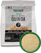 Greenfit Royal Organic White Quinoa | Non-GMO, Gluten-Free, Vegan, and Organic | Complete Protein, High Fiber, Low-Calorie White Quinoa | (5 Pound - Pack of 1)