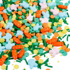 Easter Sprinkles for Cake Decorating - Edible Bunny, Carrot, Confetti, Jimmy & Pearl Sprinkles Mix for Spring Baking, Cupcakes, Cookies & Easter Egg Hunt Treats (130g/4.58oz)