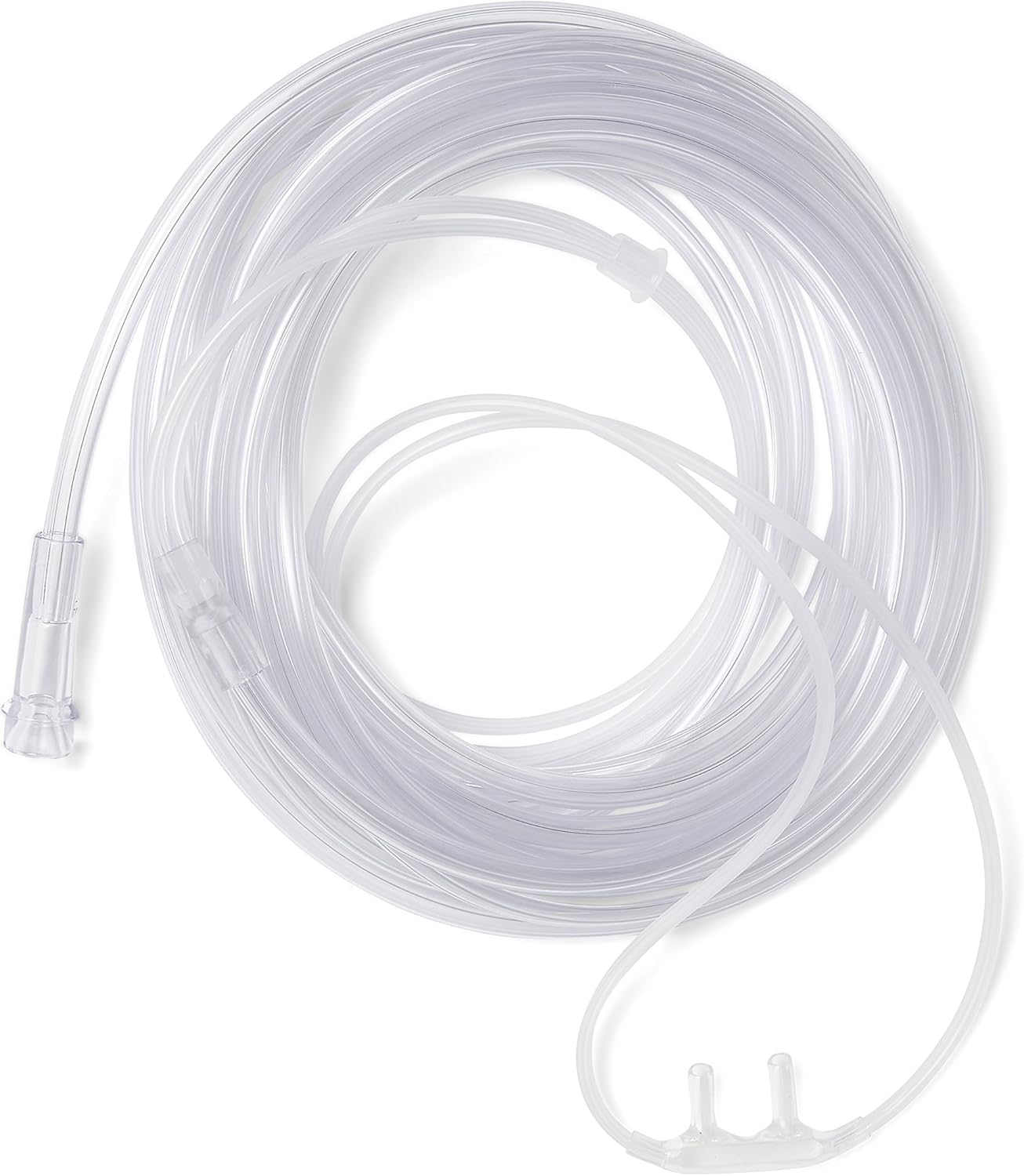 Medline Soft-Touch Nasal Oxygen Cannula, Standard Connector, 14 ft Tubing Length, Adult Size, Pack of 50