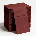 50 pack Airlaid Linen-Feel BURGUNDY Paper Napkins, Cloth Like Dinner Napkins with Built-in Flatware Pocket, Pre-Folded Absorbent Disposable Guest Paper Hand Towels for Bathroom, Weddings Party