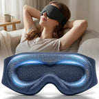Weighted Eye Mask for Sleeping - 100% Blackout Sleep Mask for Women & Men, 3D Contoured Eye Mask for Lash Extensions, Zero Eye Pressure, Memory Foam, Adjustable Strap for Airplane Travel & Meditation