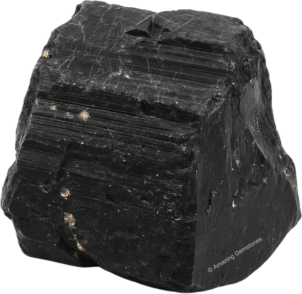 Amazing Gemstone Black Tourmaline Raw Protection Crystals and Healing Stones, Natural Rocks for Tumbling and DIY Raw Stones and Crystals (1 Piece)