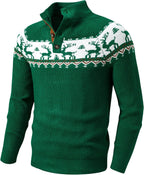 JMIERR Men's Cable Knit Pullover Sweater Casual Long Sleeve Stand Collar Button Knitted Sweaters