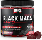 Force Factor Black Maca Gummies for Men & Women, Boost Energy, Strength, Drive & Vitality, BioPerine & Selenium for Superior Absorption, Peruvian Black Maca Root Extract, Passion Berry, 60 Gummies