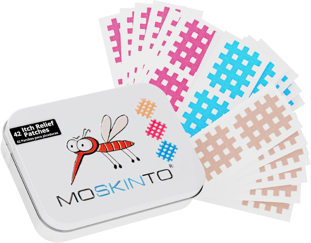 Moskinto The Original Mosquito Itch Relief Patches for Kids & Adults, Bug Bite Patches Soothe Swelling & Itching, Anti Itch Bug Bite Relief, Suction Tool Alternative, Family Pack, 42 Count
