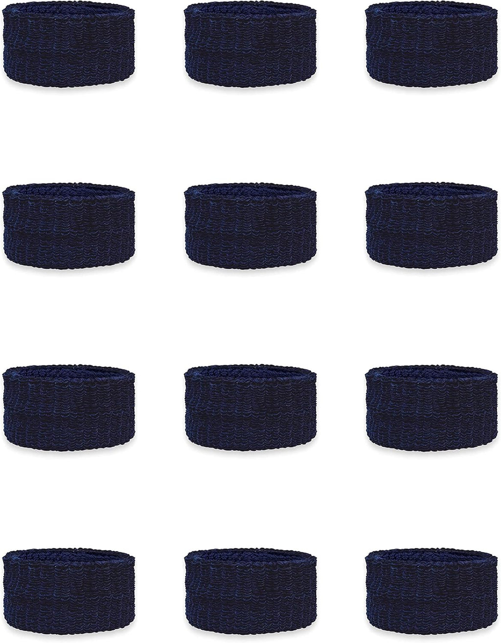 Couver Kids 1-Inch Slim Sweatbands 12 Pieces Bulk Pack - Cotton Terry Cloth Wristband for School, Church, YMCA Activities or evens