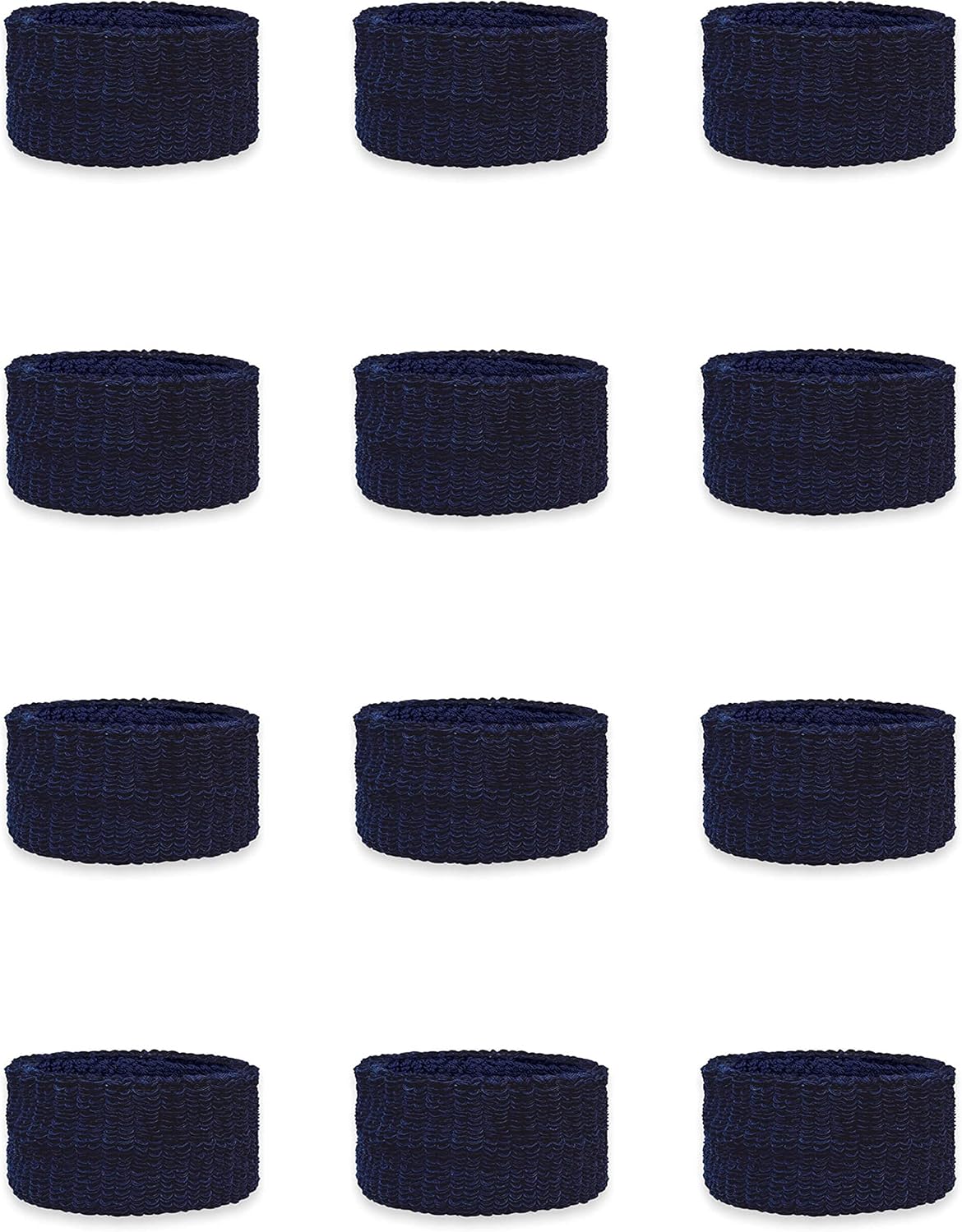 Couver Kids 1-Inch Slim Sweatbands 12 Pieces Bulk Pack - Cotton Terry Cloth Wristband for School, Church, YMCA Activities or evens