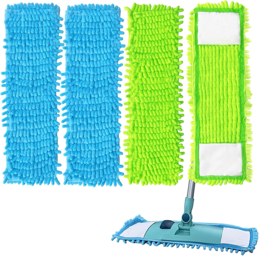 4PCS 16'' Microfiber Dust Mop Pads Compatible with Leifheit 55210,Reusable Mop Refills,Replacent Wet Mopping Pad & Washable Dry Sweeping Cloths for Hardwood Floor/Tile/Marble Cleaning