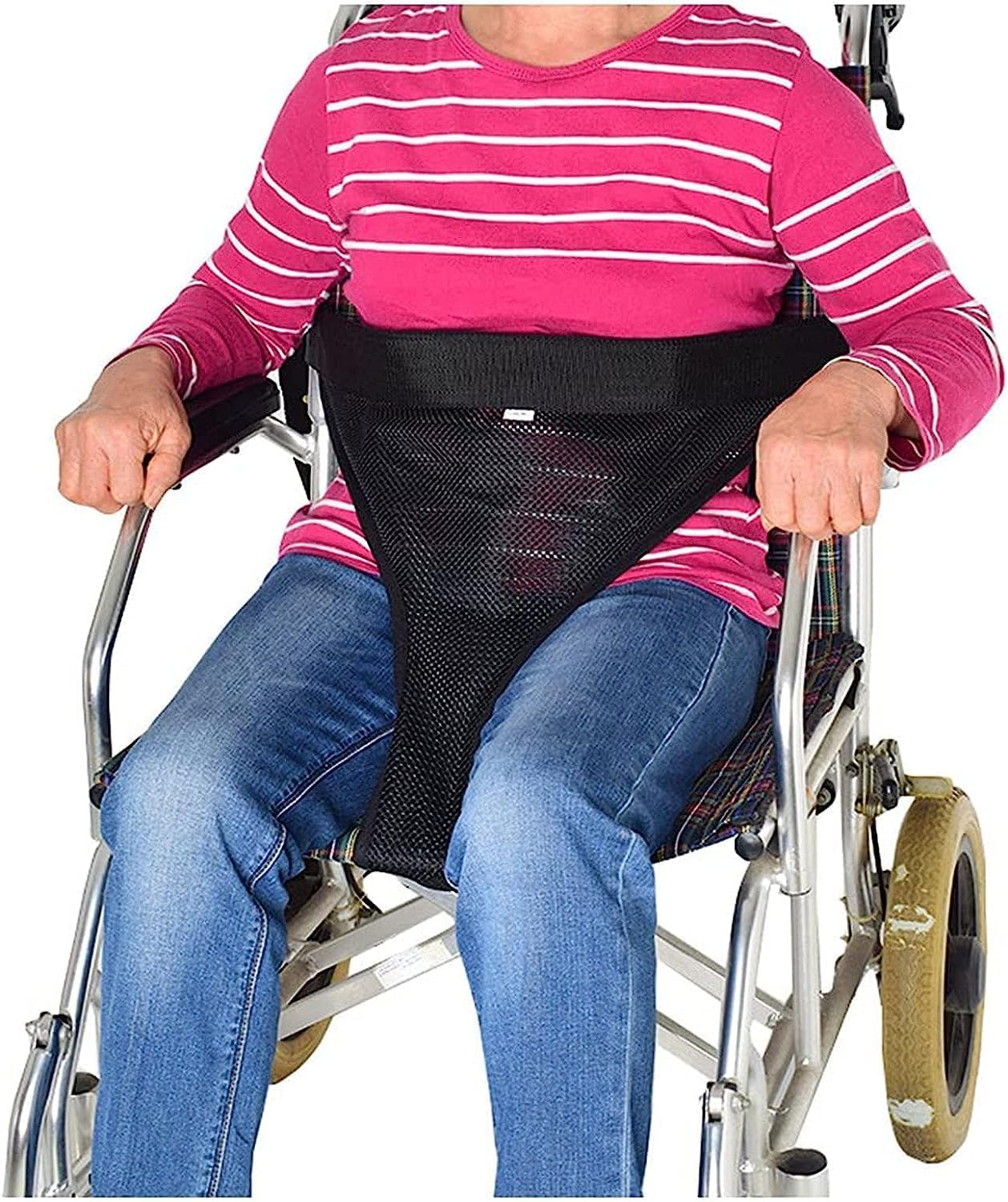 DKULMN Wheelchair Safety Belt, Adjustable Straps Safety Belt,Strap for Seniors Patients Anti-Slip Safety Belt,Anti-Slip and Breathable Harness