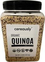 CEREAUSLY Organic Tri-Color Quinoa – Premium Royal Quinoa from Bolivia – Kosher and Non-GMO Quinoa Bulk – Vegan and Gluten-Fee Cooking Quinoa – 3 LB