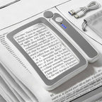 Rechargeable Magnifying Glass with Light, 5X Large Rectangular Page Magnifier, 12 Dimmable LEDs Folding Handheld Reading Magnifier for Seniors ＆ Low Vision